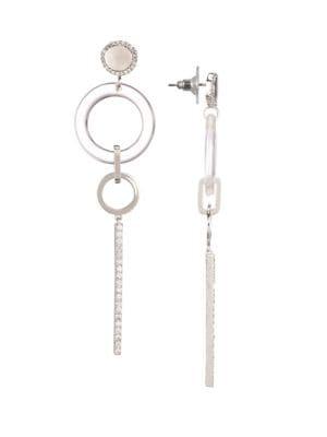 Nina Alita Resin & Pave Crystal Bar Drop Earrings