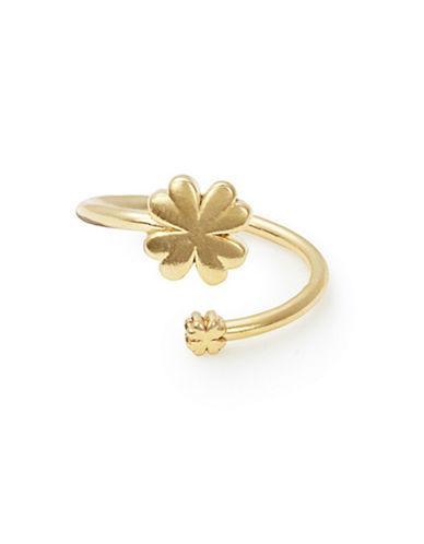 Alex And Ani Precious Ring Wraps Four Leaf Clover 14k Goldplated Sterling Silver Ring