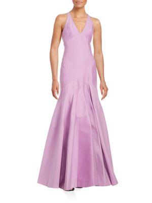 Halston Heritage Structured V-neck Gown