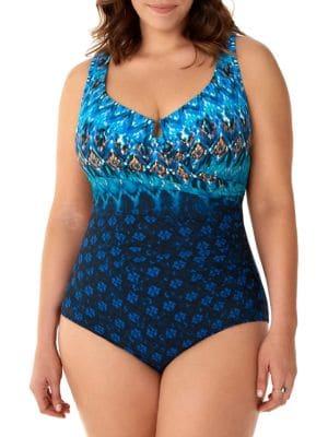 Miraclesuit Plus 1-piece Sunset Escape Swimsuit