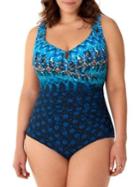 Miraclesuit Plus 1-piece Sunset Escape Swimsuit