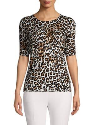 Premise Leopard Print Crewneck Top
