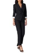 Tahari Arthur S. Levine June Double-breasted Roll-cuff Jacket And Pant Suit