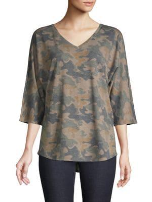 Tresics Luxe Camouflage Dolman-sleeve Top