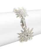 Kenneth Jay Lane Couture Simulated Faux Pearl And Crystal Starburst Bracelet
