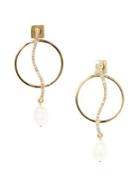 Vince Camuto Goldtone, Glass Stone And Faux Pearl Drop Earrings