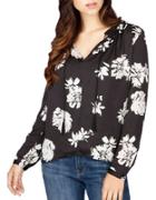 Lucky Brand Floral Printed Peasant Top