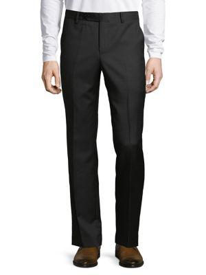 Black Brown Jack Fit Slim Italian Wool Dress Pants