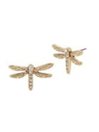 Miriam Haskell Pave Dragonfly Stud Earrings