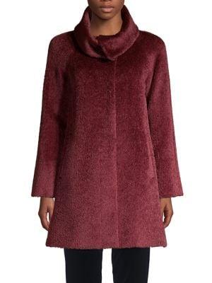 Max Mara Studio Textured Funnel Neck Coat