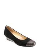 Trotters Langley Leather And Suede Wedge Pumps