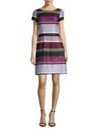 Adrianna Papell Brushed Striped A-line Dress