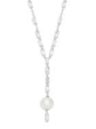 Nadri Cadence Rhodium-plated And 10-11mm Freshwater Pearl Y-necklace