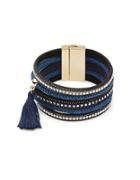 Cara Tassel And Stone-accented Multi-row Bracelet