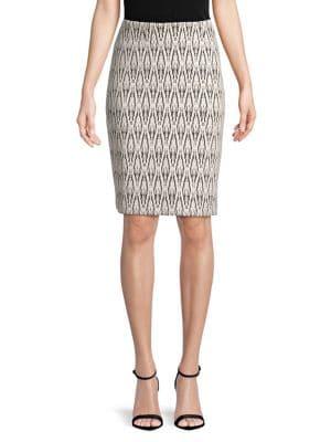 Nipon Boutique Geometric Woven Pencil Skirt