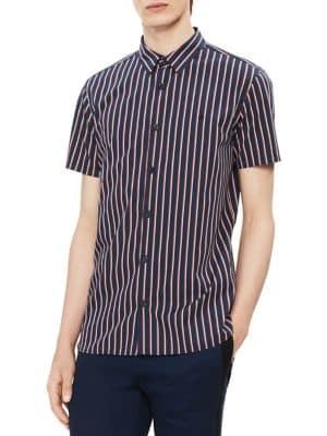 Calvin Klein Yard Striped Button-down Shirt
