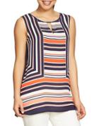 Chaus Sleeveless Linear Canal Combo Top