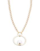 Design Lab Lord & Taylor Faux Pearl-accented Circle Pendant Necklace