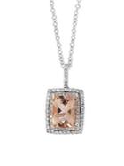 Effy 14k Rose Gold, White Gold, Diamond & Morganite Pendant Necklace