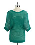 One A Open Weave Dolman-sleeved Top