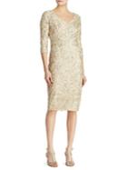 Lauren Ralph Lauren Sequined V-neck Knee-length Dress