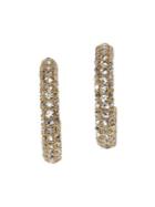 Vince Camuto Jewel Encrusted Goldtone & Pave Crystal Covered Hoop Earrings