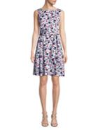 Anne Klein Geometric Fit-and-flare Dress