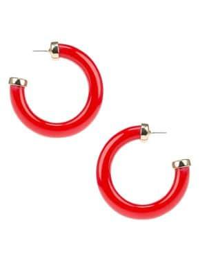 Kenneth Jay Lane Tube Semi Hoop Earrings