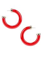 Kenneth Jay Lane Tube Semi Hoop Earrings