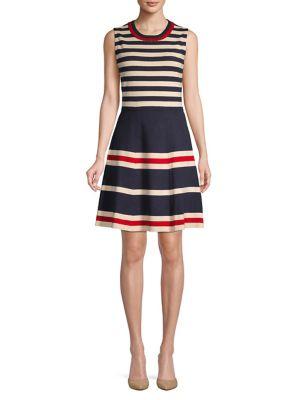 Anne Klein Striped Fit-&-flare Dress