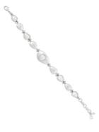 Lucky Brand Land And Sea Faux Pearl And Crystal Link Bracelet