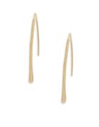 H Halston Gold Metal Textured Stick Earrings