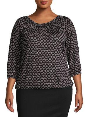 Michael Michael Kors Plus Geometric Pleated Top