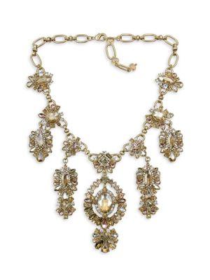 Badgley Mischka Fairytale Goldtone Multi-stone Statement Necklace