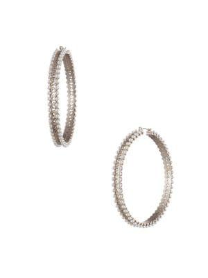Marchesa Filigree Goldtone & Faux Pearl Hoop Earrings