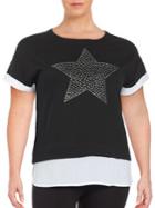 Marc New York Performance Embellished Star Knit Top