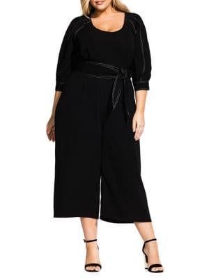 City Chic Plus Stitched Up Jumpsuit