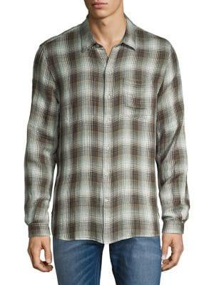 John Varvatos Star U.s.a. Reversible Plaid Shirt