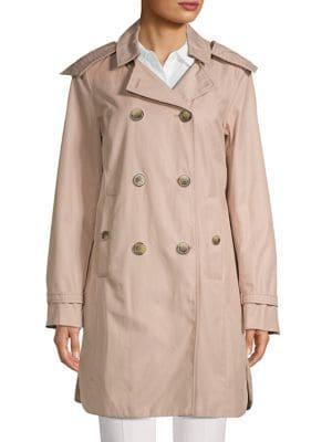Tahari Collared Button Front Trench Coat