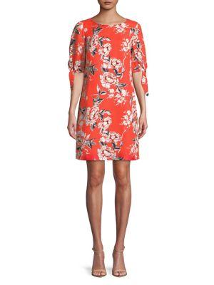 Adrianna Papell Lovely Lady Tie-sleeve Sheath Dress