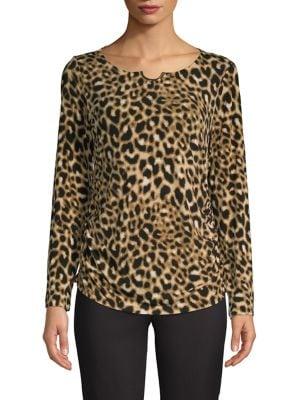 Calvin Klein Animal-print Long-sleeve Top