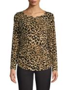 Calvin Klein Animal-print Long-sleeve Top