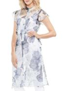 Vince Camuto Amalfi Breeze Floral-print Flutter-sleeve Tunic