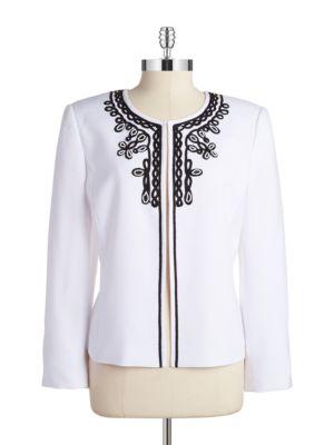 Tahari Arthur S. Levine Petite Embellished Flyaway Jacket