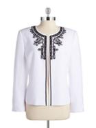 Tahari Arthur S. Levine Petite Embellished Flyaway Jacket