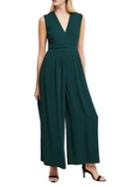French Connection V-neck Wide-leg Pleated Jumpsuit
