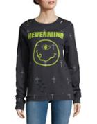 Recycled Karma Nevermind Distressed Sweatshirt