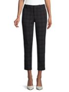 Lord & Taylor Petite Kelly Plaid Ponte Ankle Pant