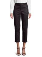 Ellen Tracy Tab Front Stretch-cotton Cropped Pants