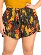 City Chic Plus Florida Keys Flat-front Shorts